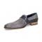 Duca Di Matiste "Sezze" Light Grey/Dark Grey Genuine Italian Calf Leather Snake Print Monk Strap Dress Shoes.